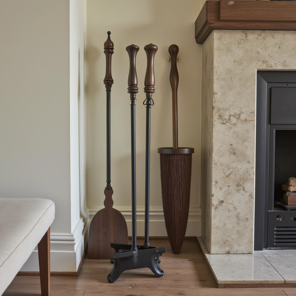 6. Use Fireplace Tools as Decor