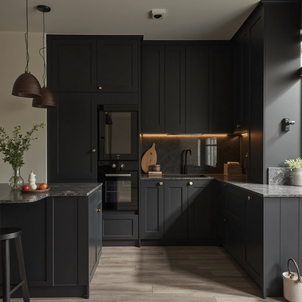 5. All-Black Kitchen: Bold and Sleek