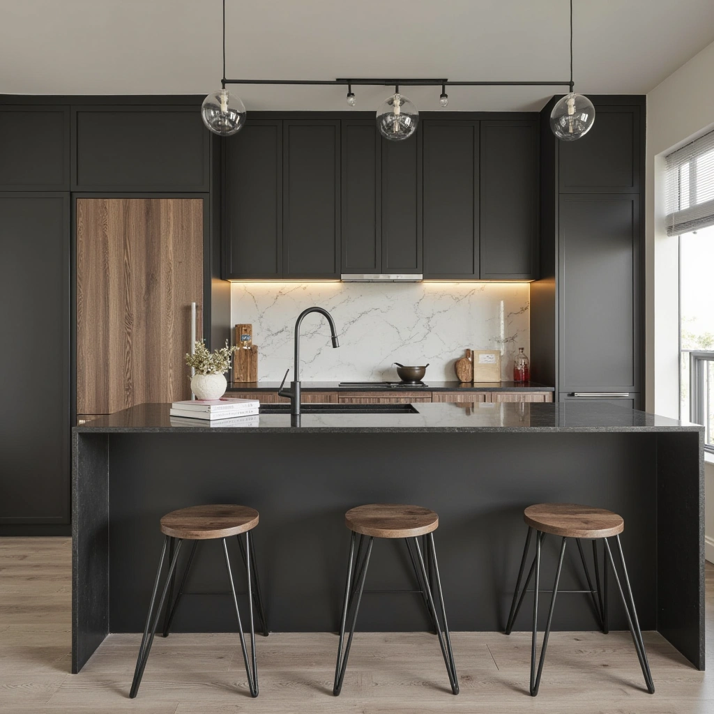 9. Marble and Black: Luxurious Contrast