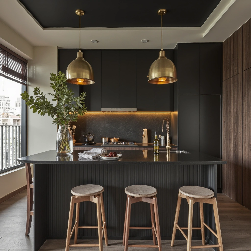 11. Metallic Accents with Black: Glamorous and Modern