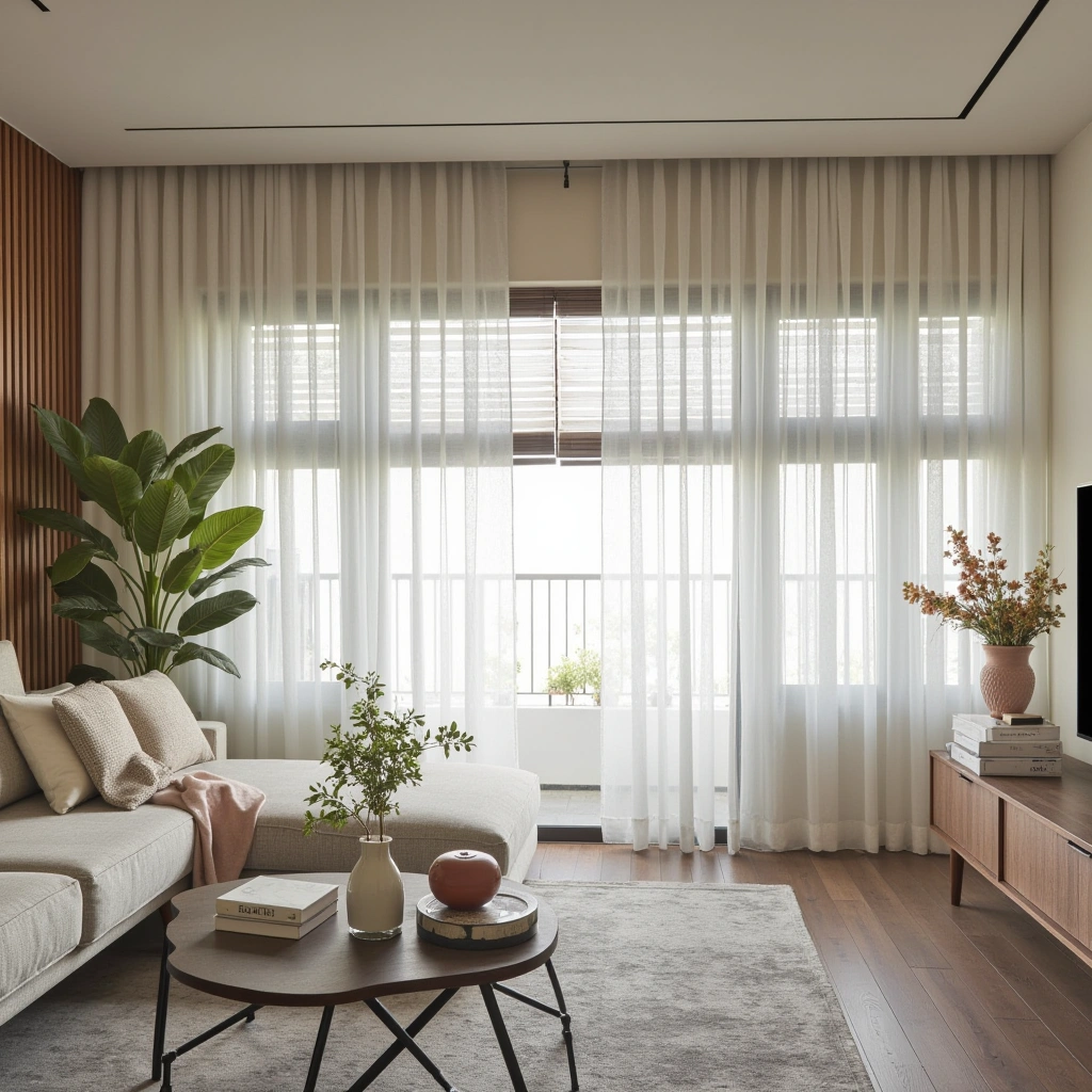 4. Patterned Sheer Curtains to Infuse Texture and Interest