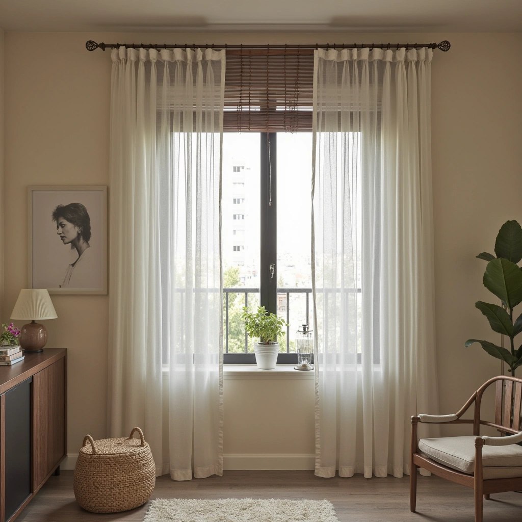 7. Sheer Curtains in Natural Fabrics for an Earthy Vibe