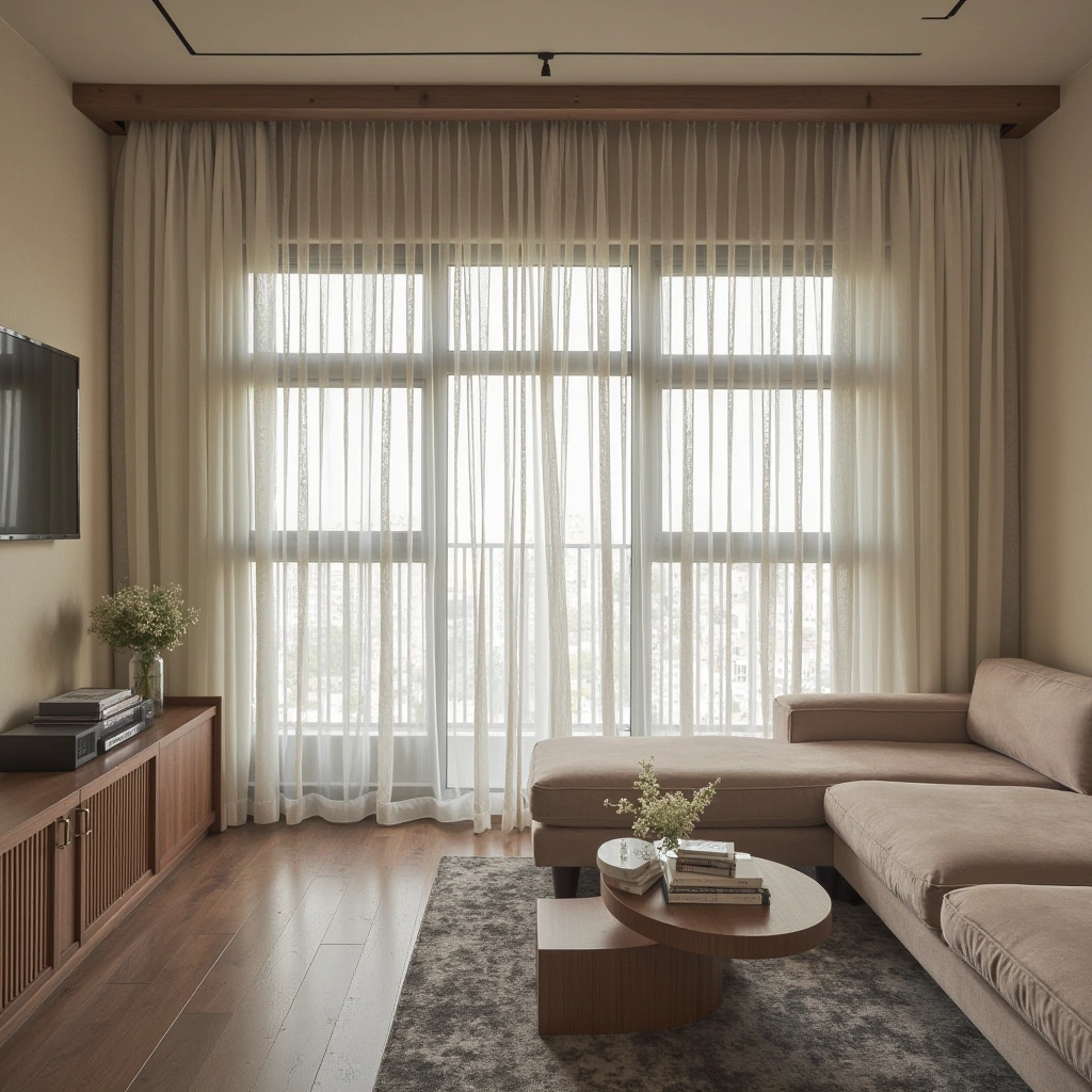 9. Sheer Curtains with Metallic Accents for Glamour