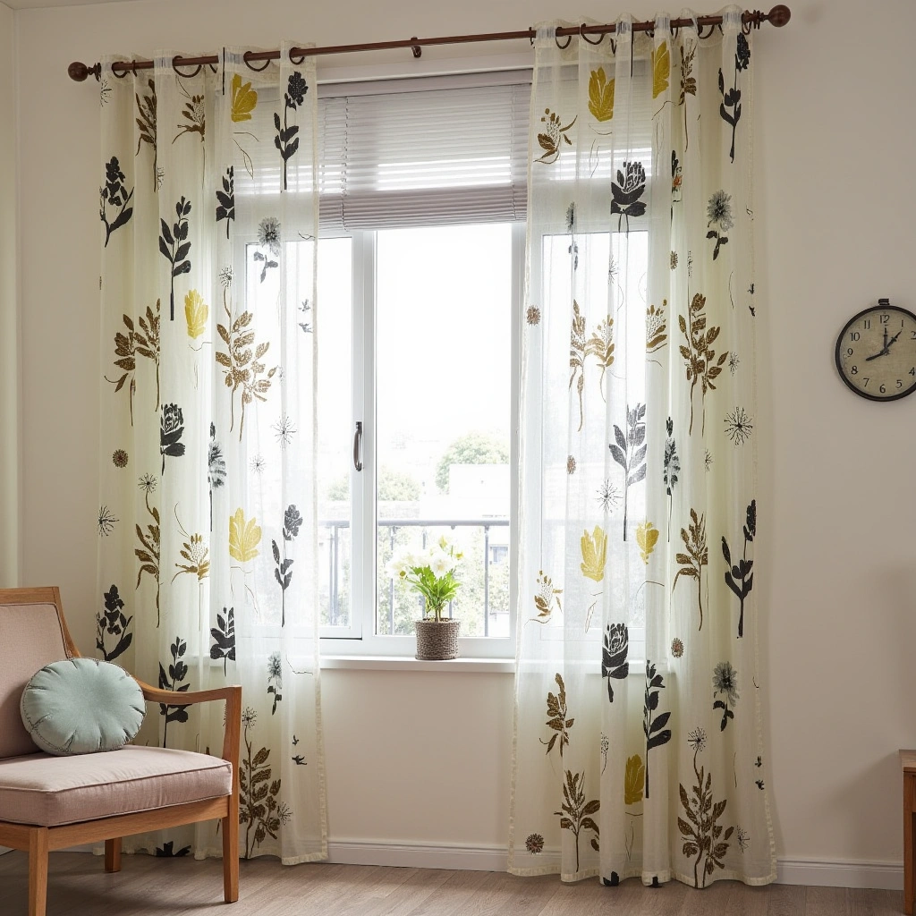 10. Printed Sheer Curtains for a Playful Twist
