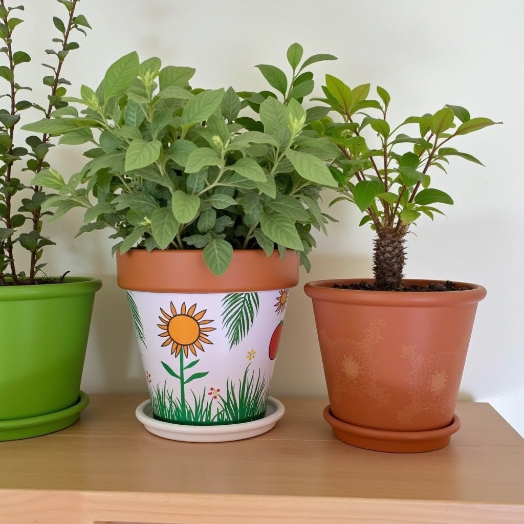 1. Painted Terracotta Pot Planters