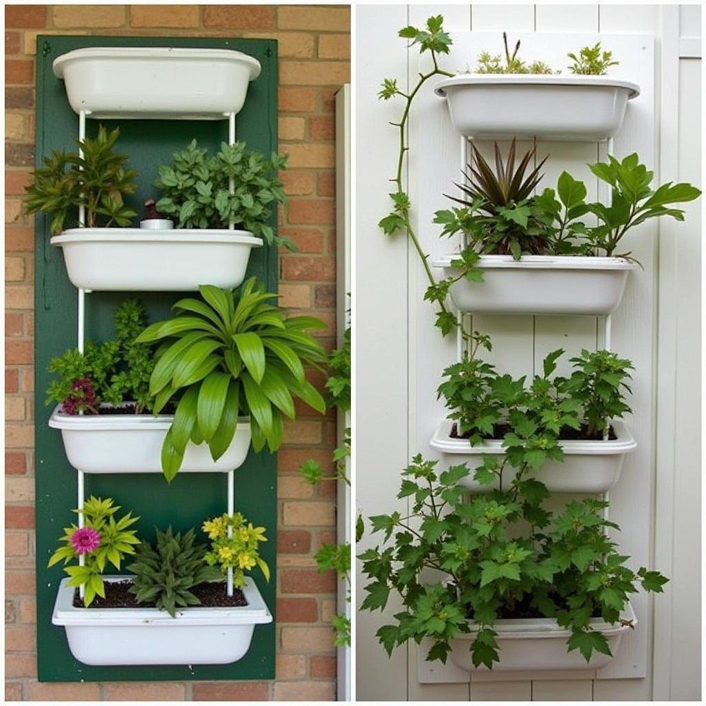 2. Upcycled Tray Vertical Garden