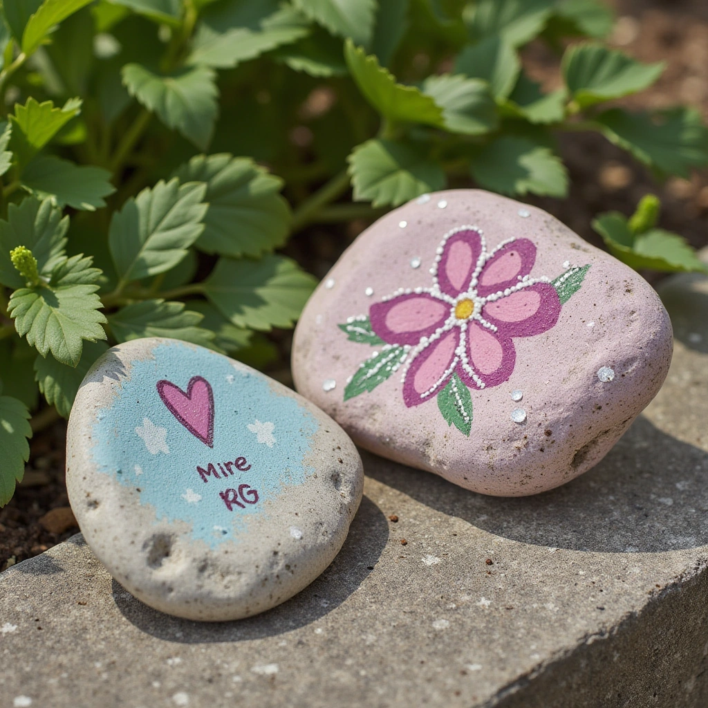 7. Painted Rock Garden Markers