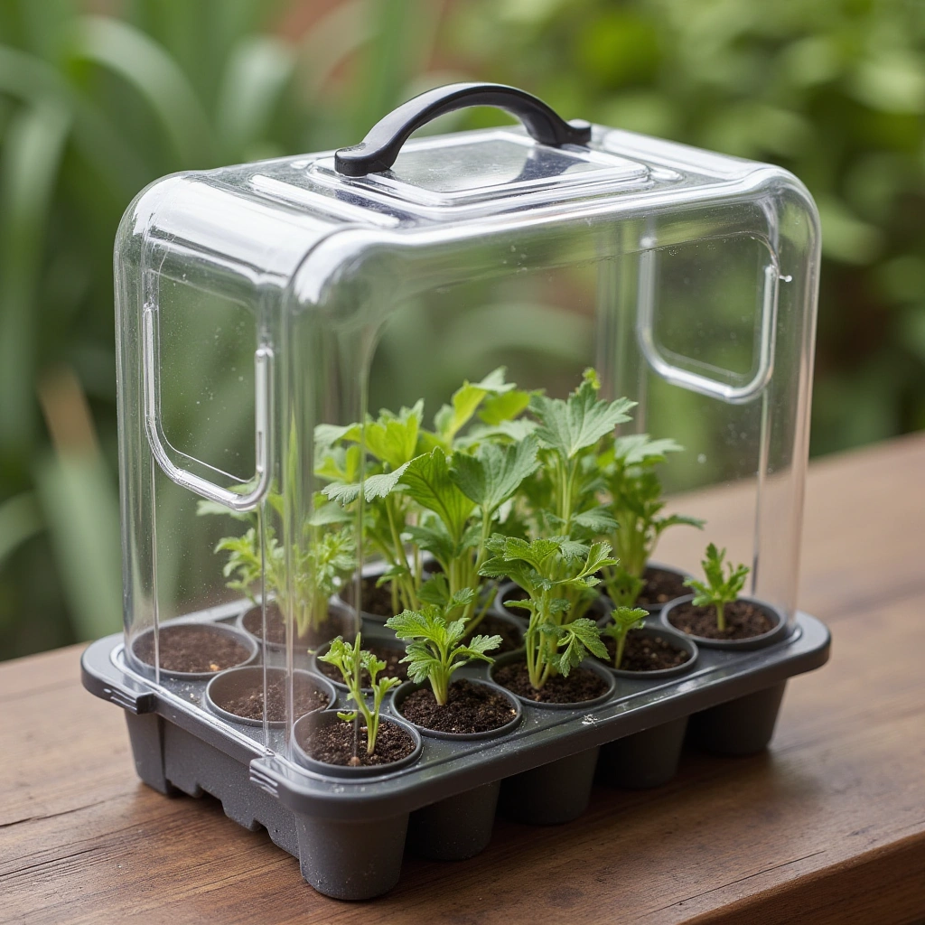 8. Mini Greenhouse from Clear Plastic Containers