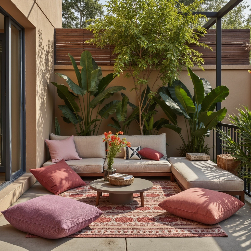 11. Vibrant Outdoor Boho Lounge