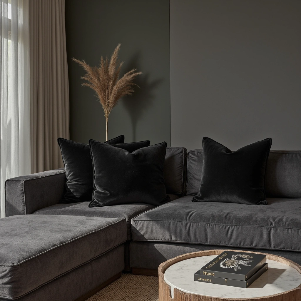 10. Black Throw Pillows for Texture and Contrast