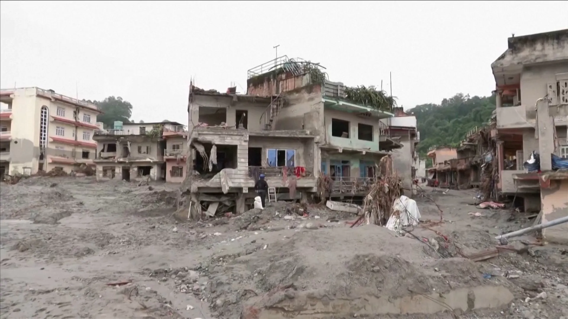 Survivors Return to Flood Ravaged Homes in Nepal Nuwakot District
