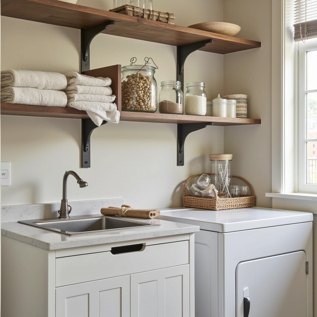 2. Open Shelving for Practical Display and Storage