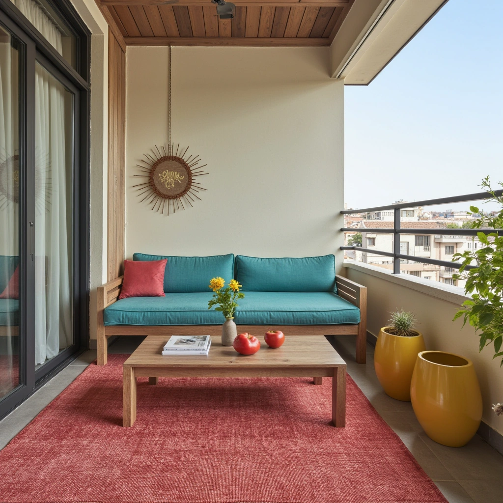 9. Bright Color Pop Balcony: Energize Your Space