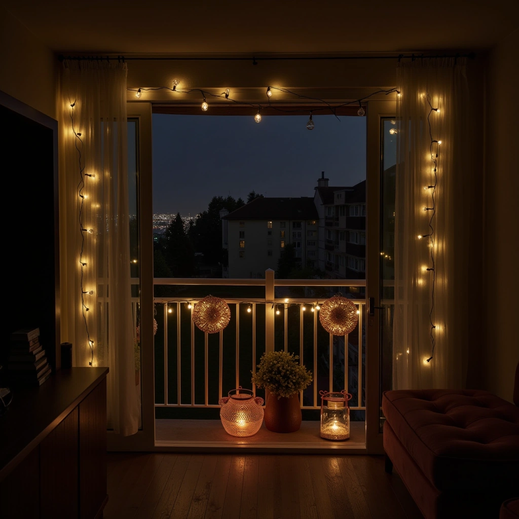 3. Ambient String Lights and Lanterns
