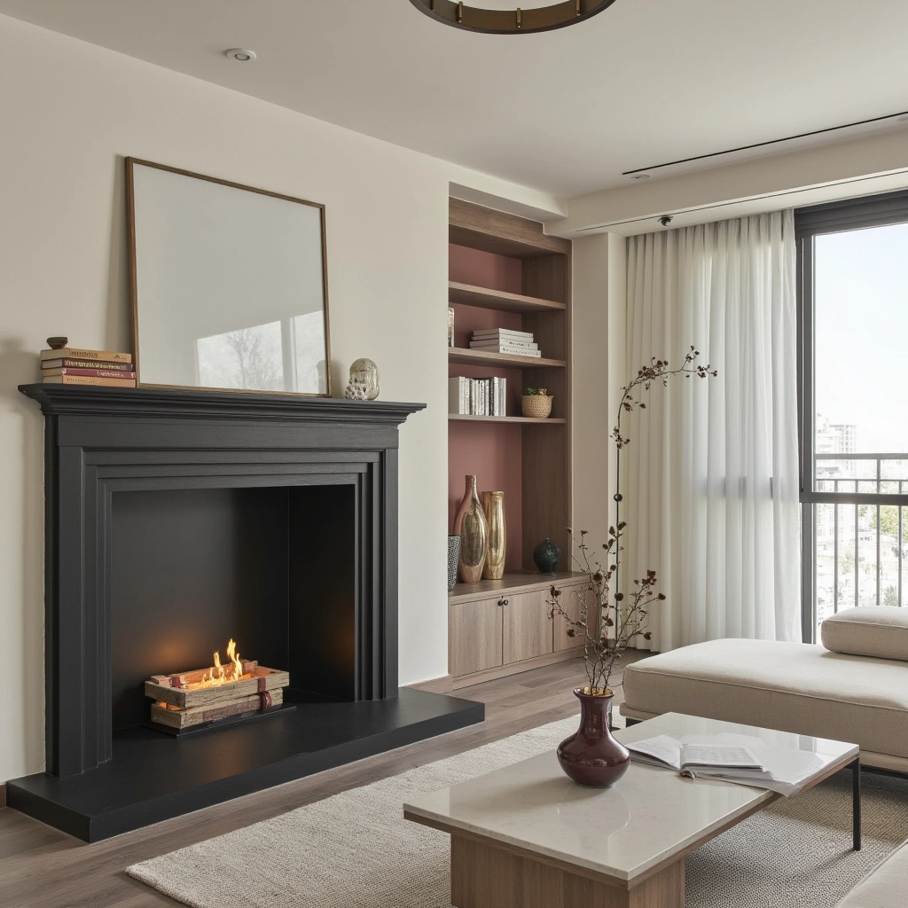 2. Bold Black Fireplace as a Focal Point