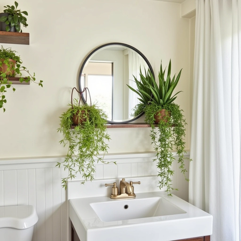 6. Plant-Laden Mirrors for Stylish Reflection