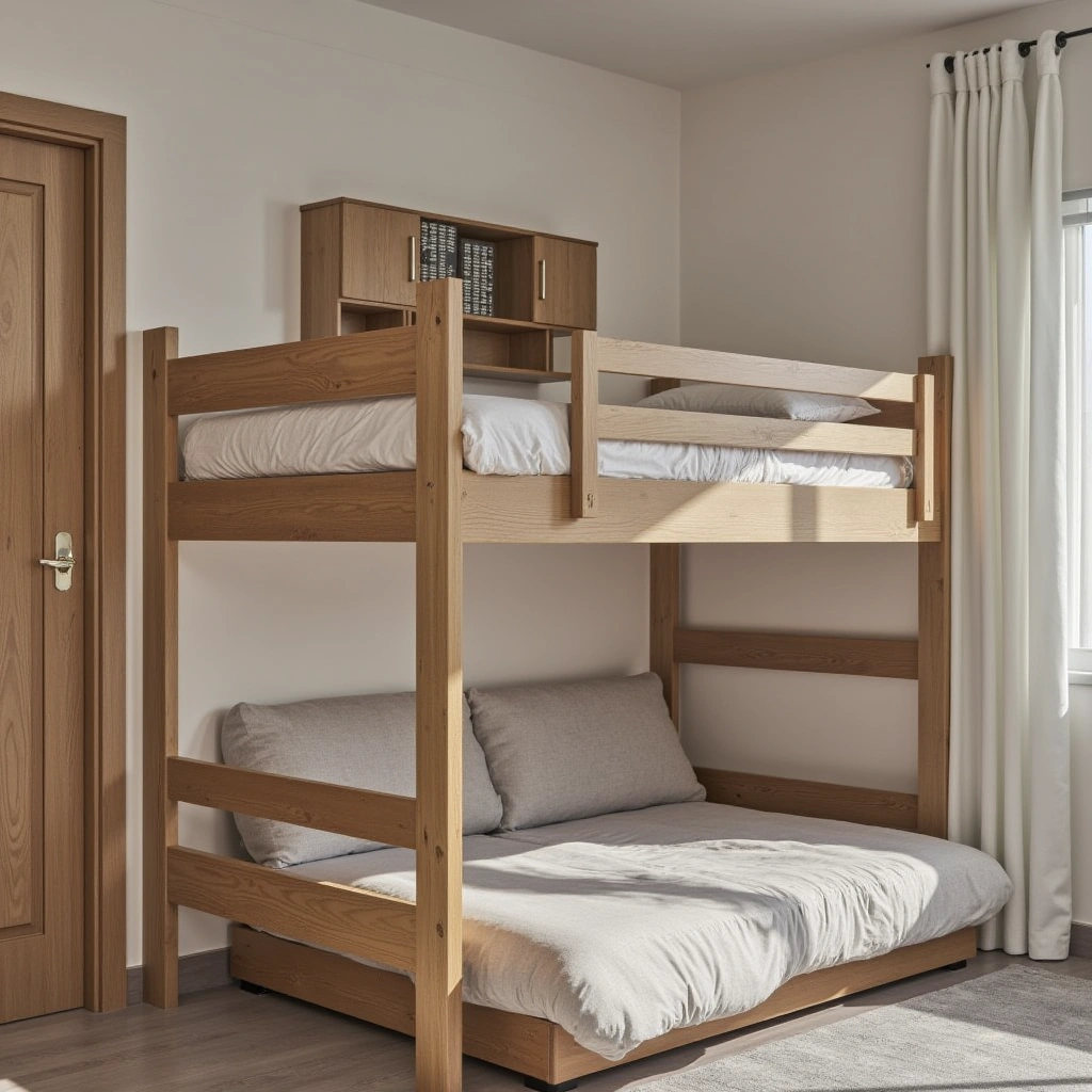 5. Loft Bed with Fold-Down Sofa Below