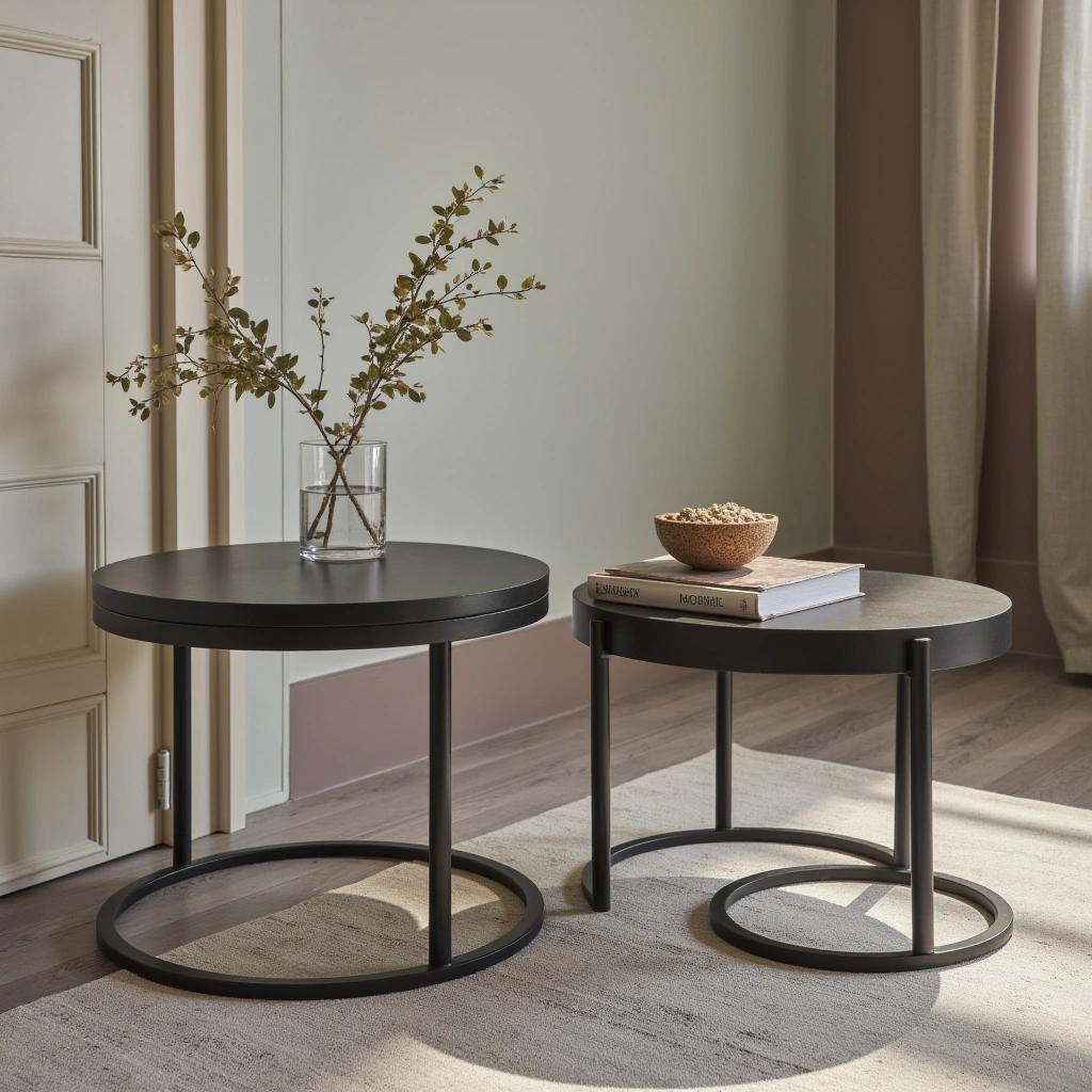 6. Compact Black Nesting Tables for Versatility