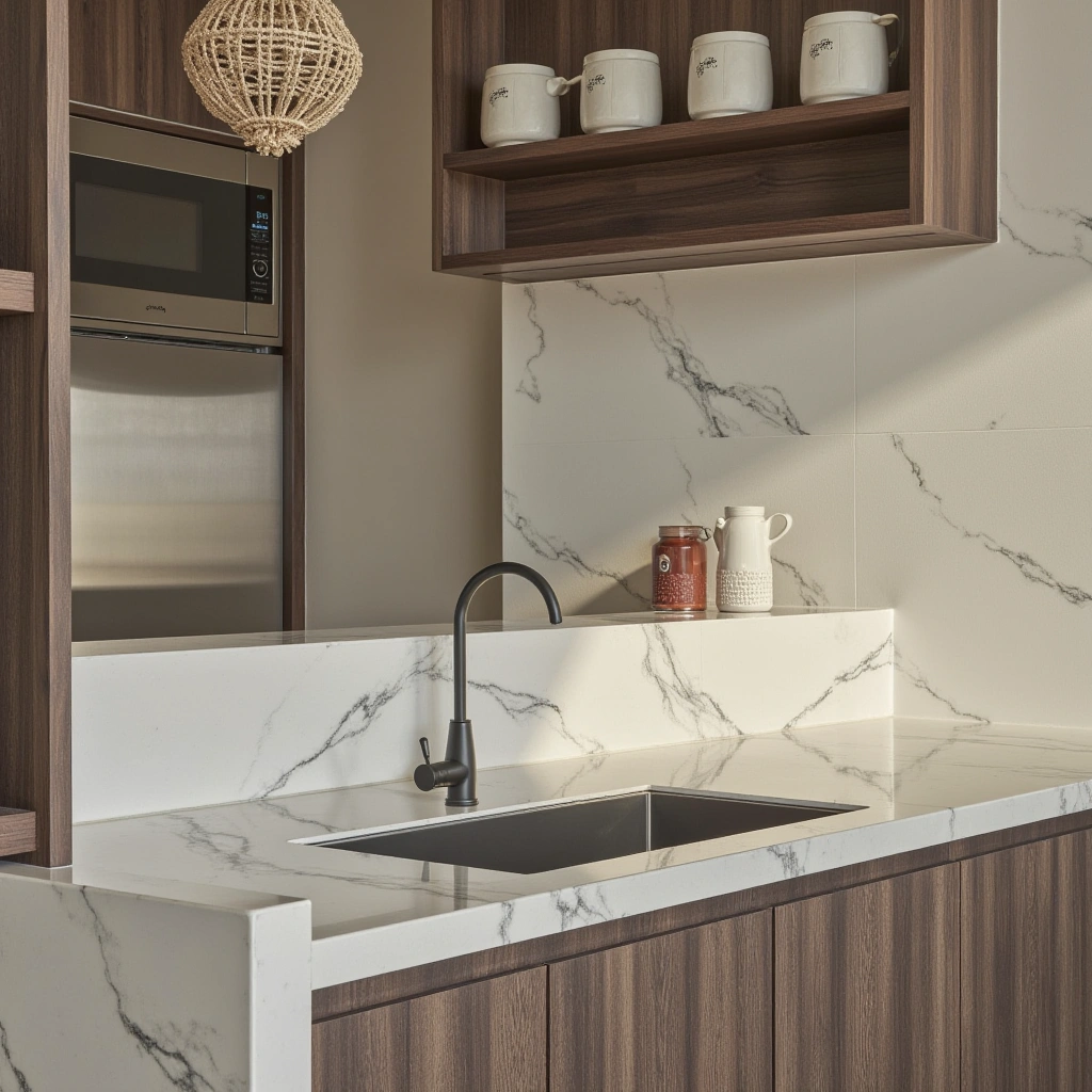 7. Porcelain Countertops for Durability and Design Flexibility