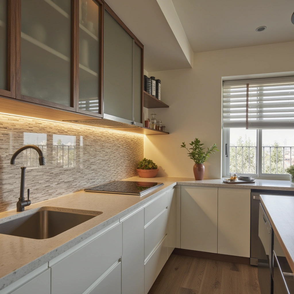 9. High-Gloss Laminate Countertops for Affordable Shine