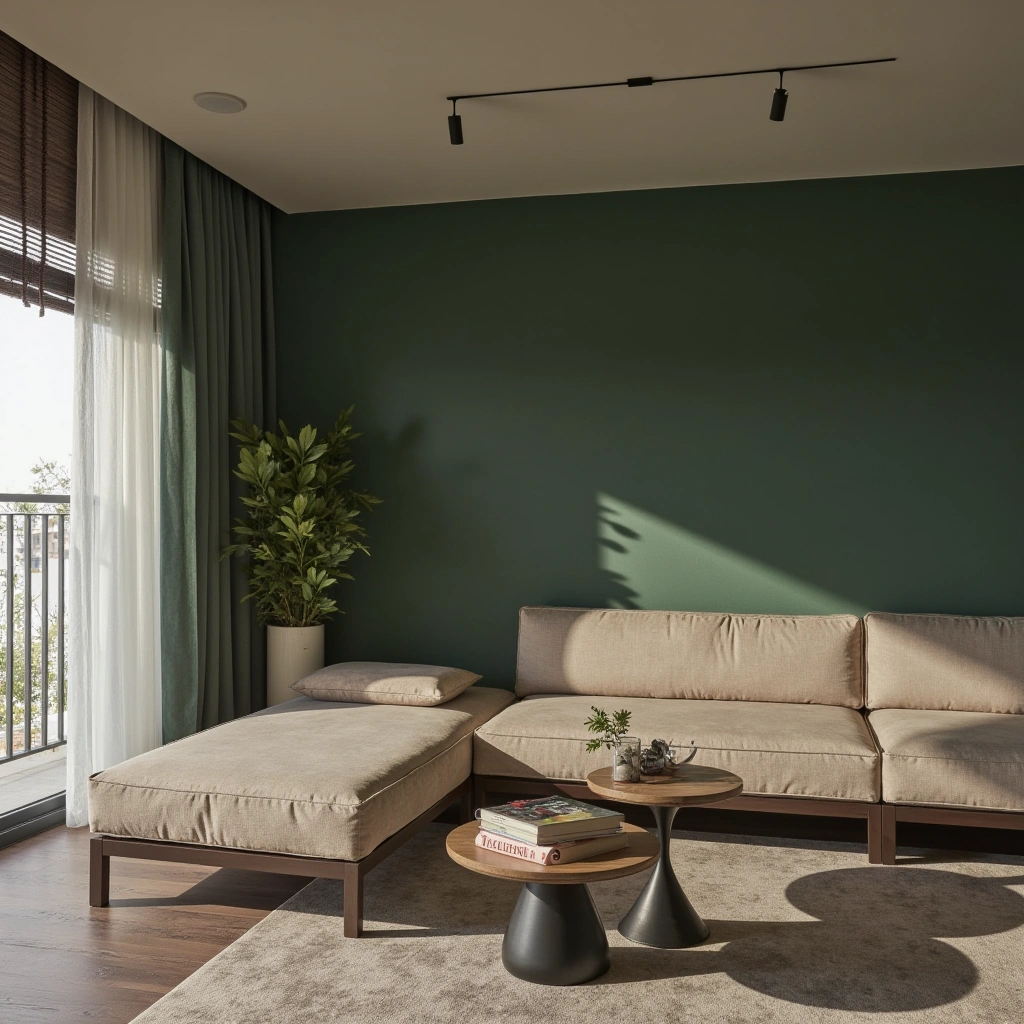 Calm and Collected: Dark Green and Beige