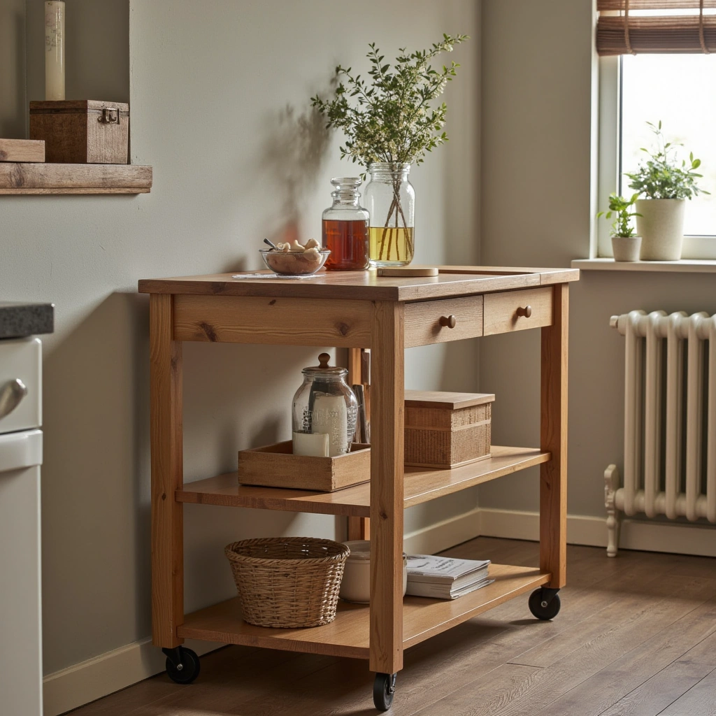 Wooden Kitchen Cart for Extra Storage