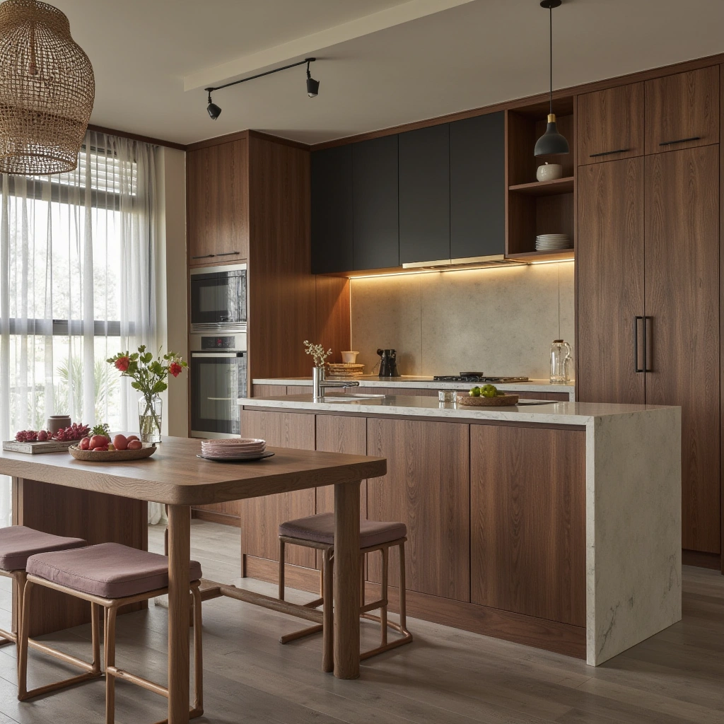 Wooden Kitchen Table for a Gathering Spot