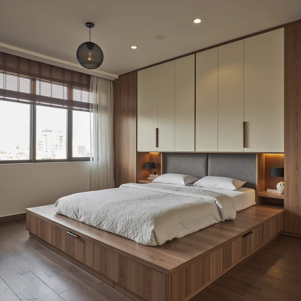 3. Platform Bed with Storage