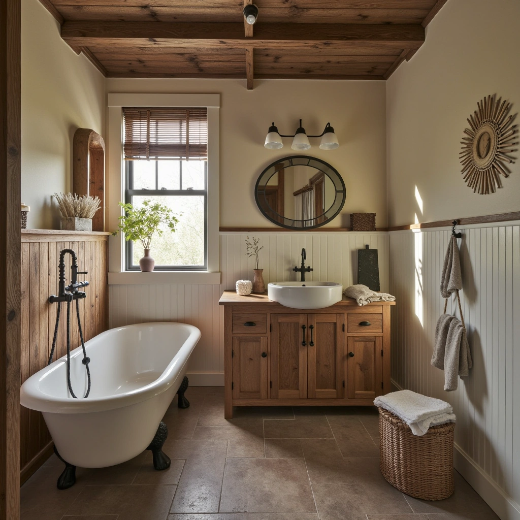13. Rustic Bathroom Retreat